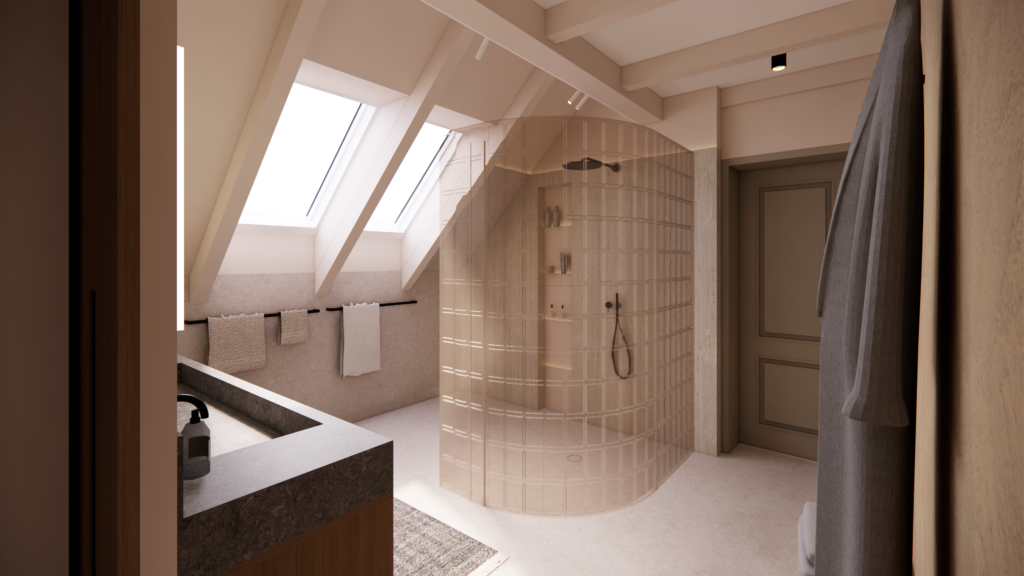 Badezimmer - Dachgeschoss Innenarchitektur Kremstal