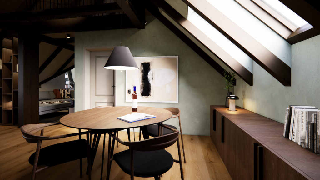 Wohn- Essbereich - Dachgeschoss Innenarchitektur Kremstal