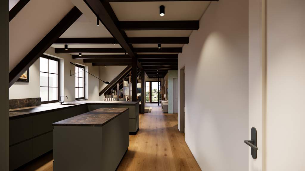Küche - Dachgeschoss Innenarchitektur Kremstal