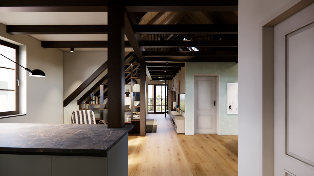 Küche - Dachgeschoss Innenarchitektur Kremstal
