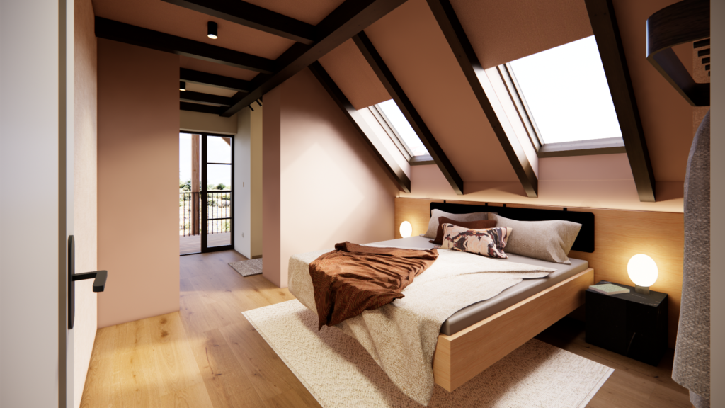 Schlafzimmer - Dachgeschoss Innenarchitektur Kremstal