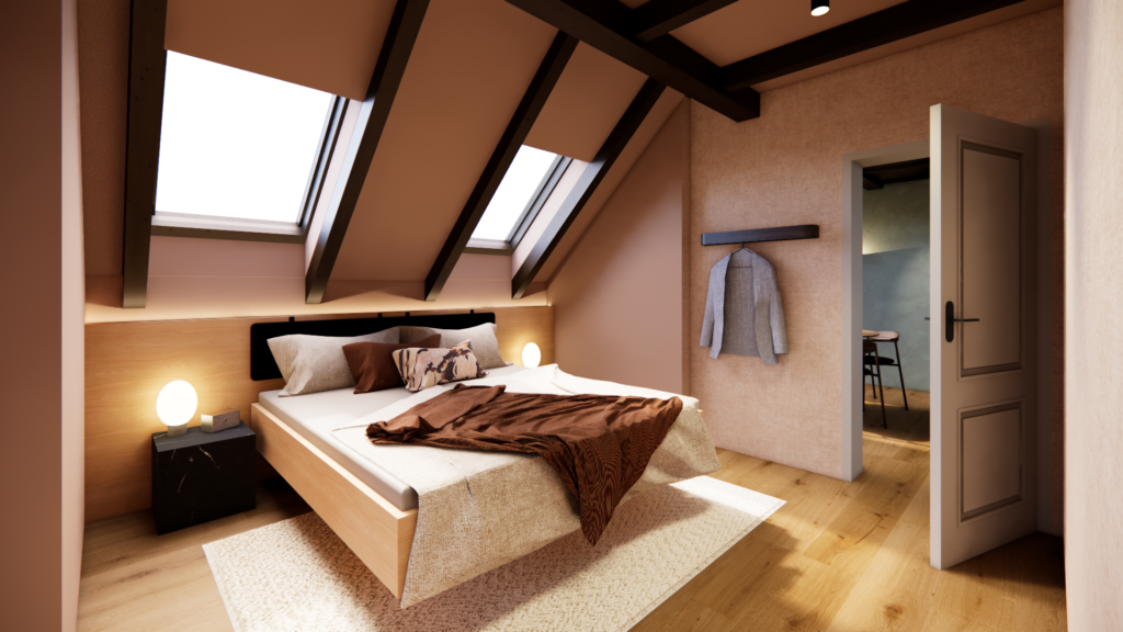 Schlafzimmer - Dachgeschoss Innenarchitektur Kremstal