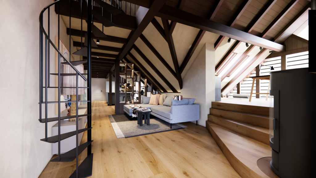 Wohn- Essbereich - Dachgeschoss Innenarchitektur Kremstal